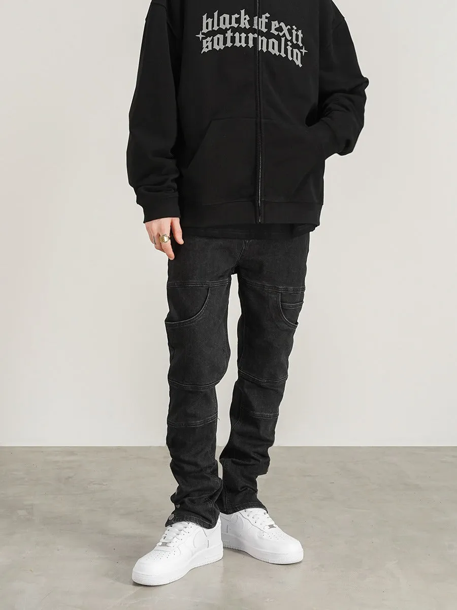 01 PANELED SNAP DENIM