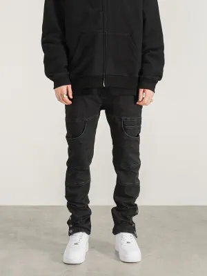 01 PANELED SNAP DENIM