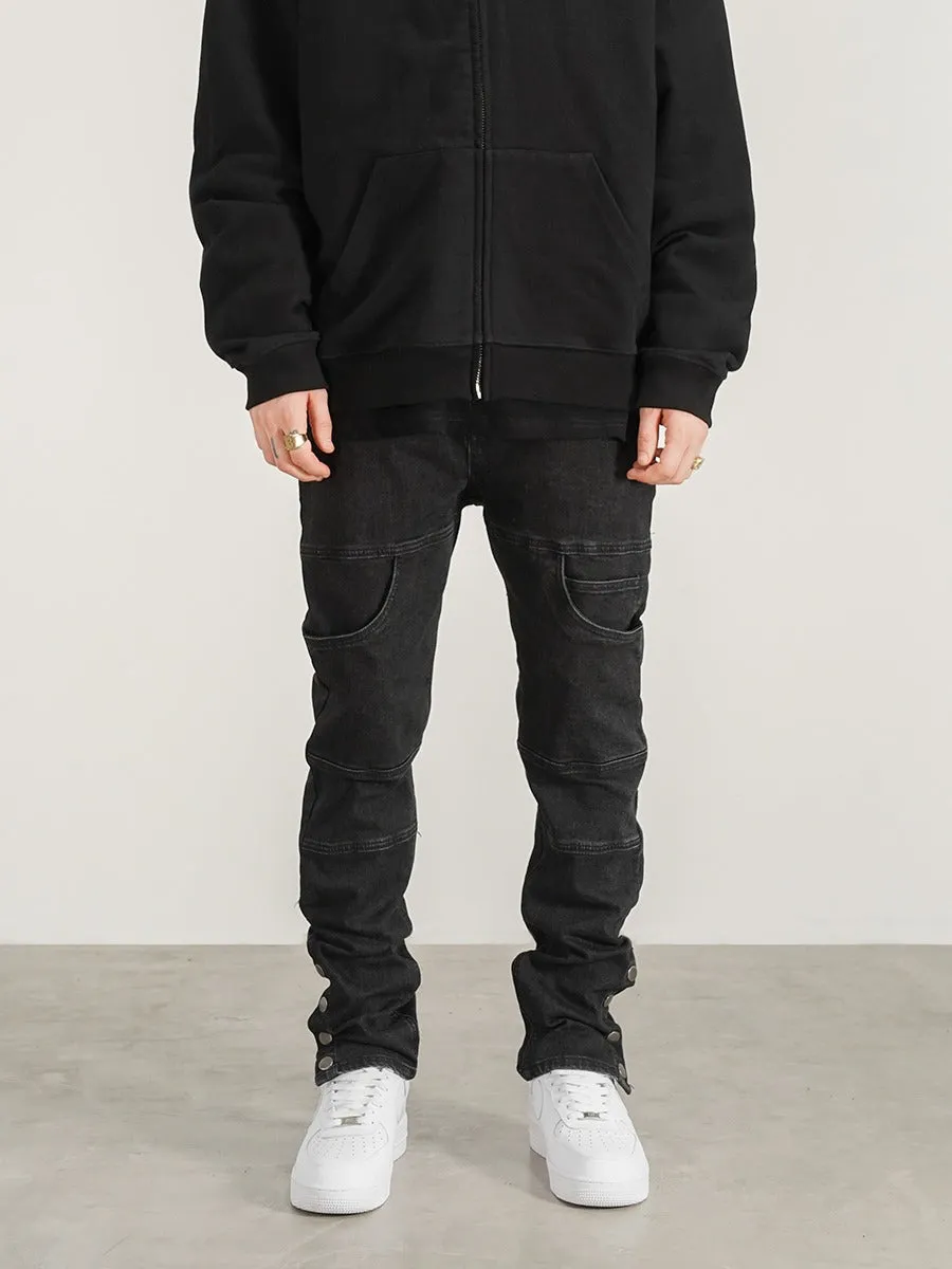 01 PANELED SNAP DENIM