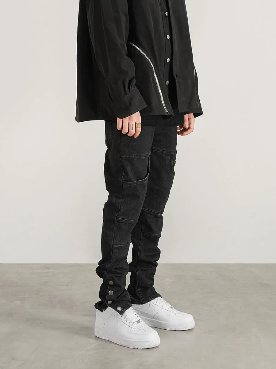 01 PANELED SNAP DENIM