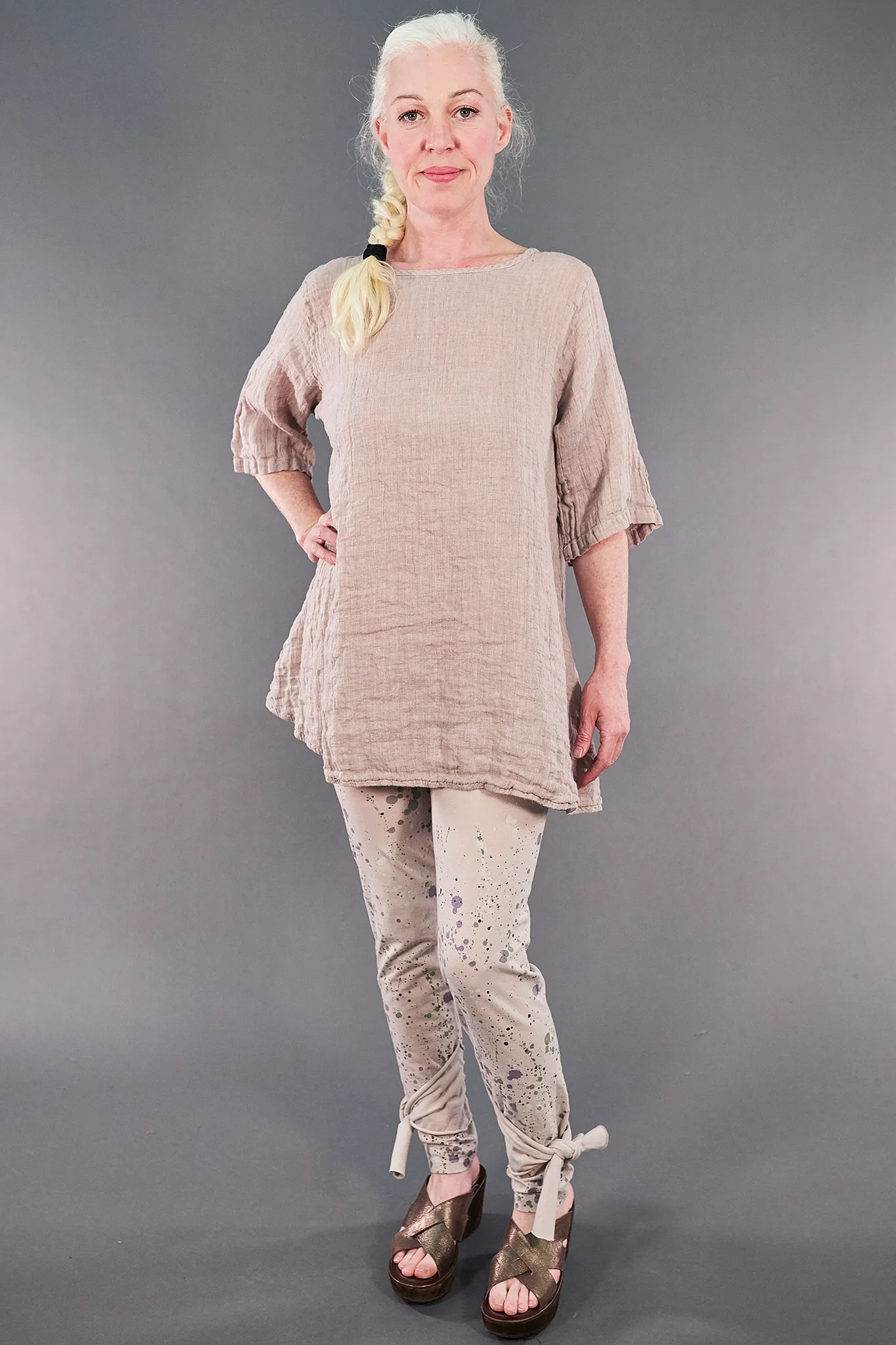 1210 Linen Simple Tunic Malva-U