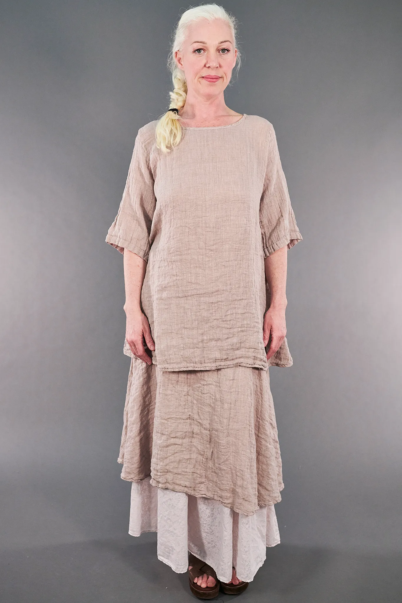 1210 Linen Simple Tunic Malva-U