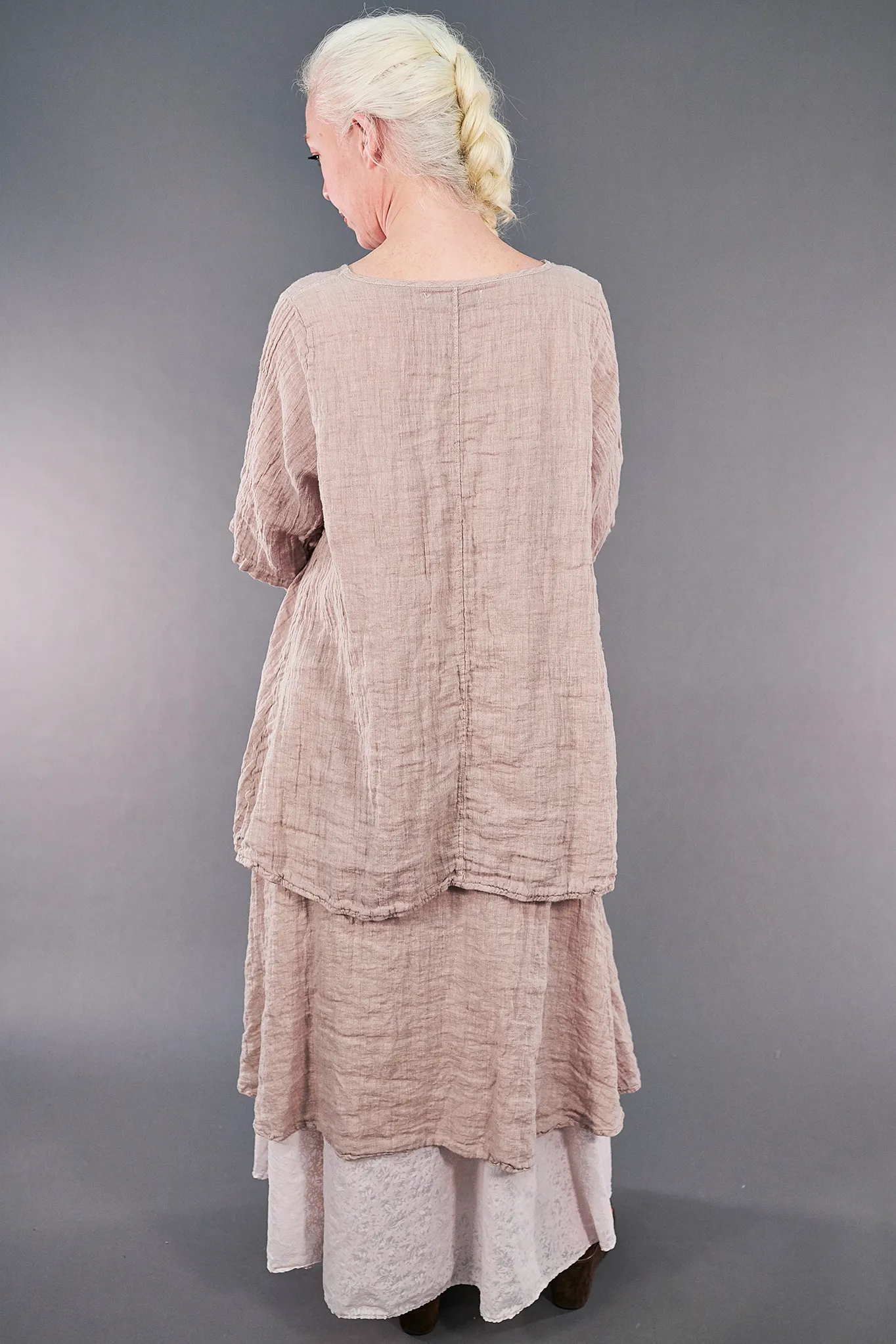 1210 Linen Simple Tunic Malva-U