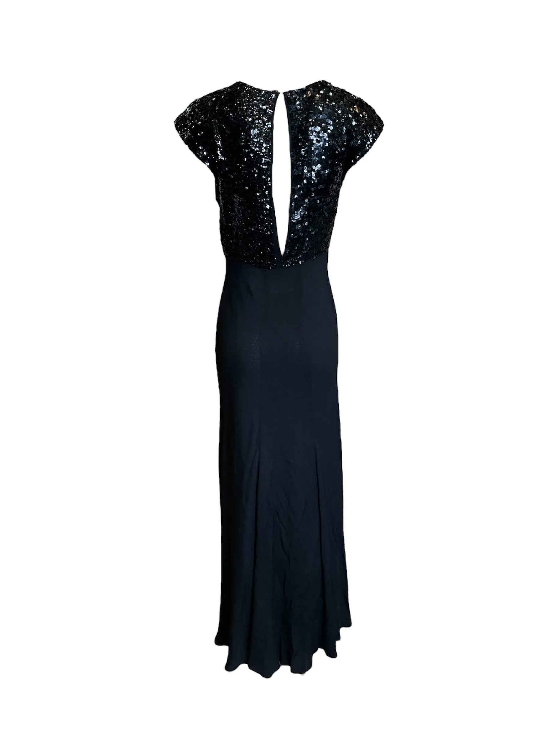 1930s Bias Crepe Gown with Sequin Bodice