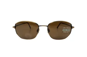 1990s Giorgio Armani Brown Tinted & Gold-Tone Metal Sunglasses