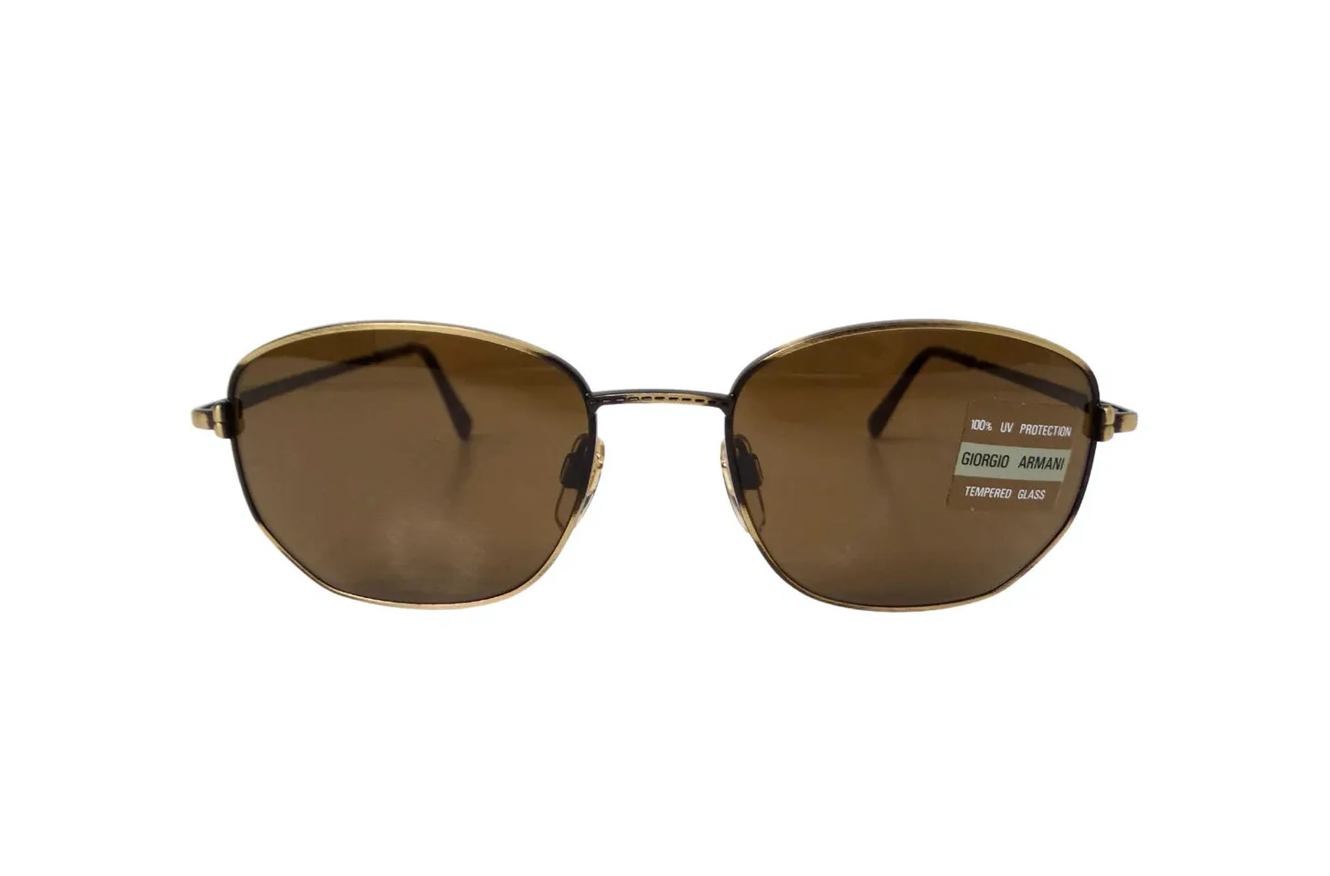 1990s Giorgio Armani Brown Tinted & Gold-Tone Metal Sunglasses