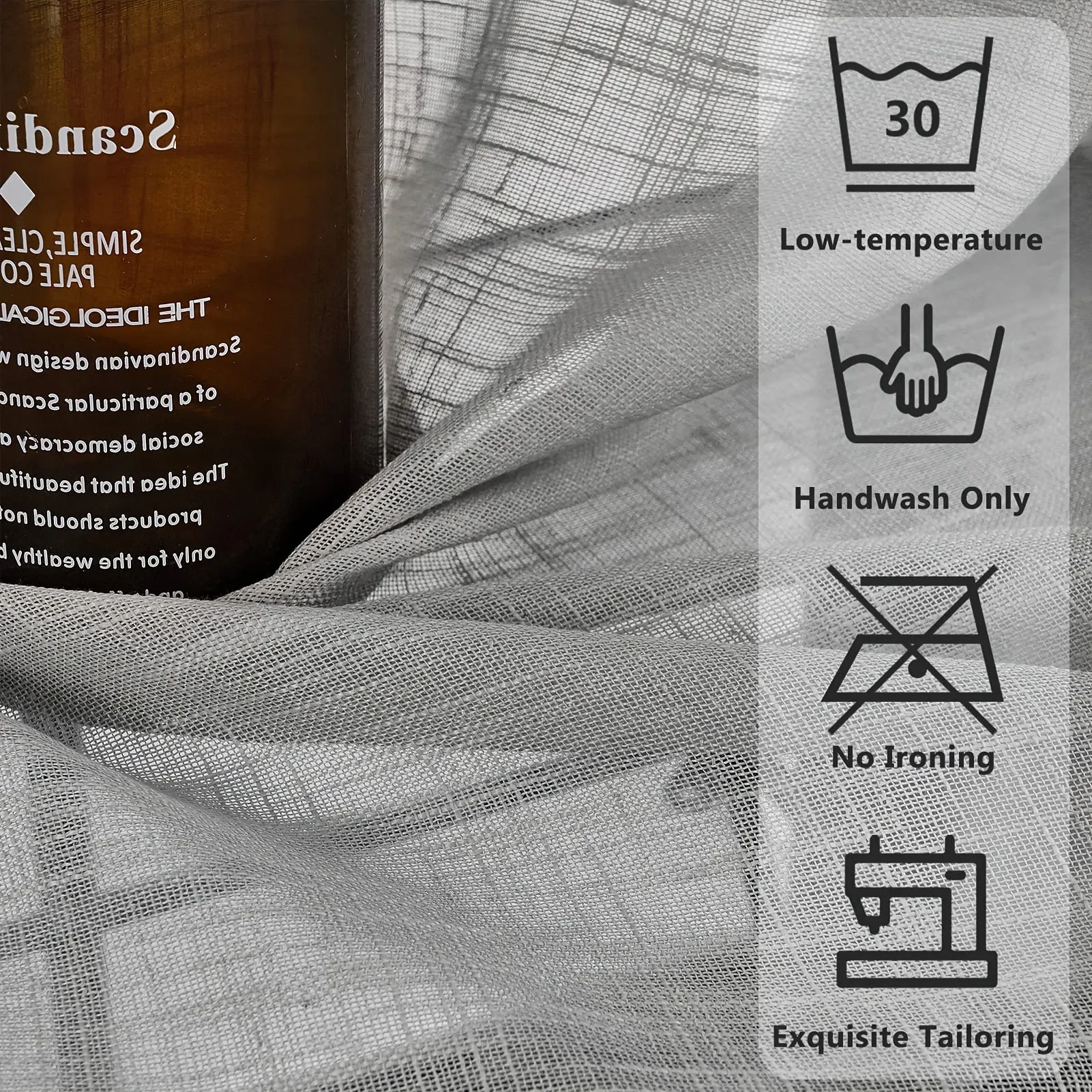 1pc Elegant Linen Semi Blackout Curtain - Enhance Privacy and Style with Grommet Top, Perfect for Bedroom, Living Room, and More