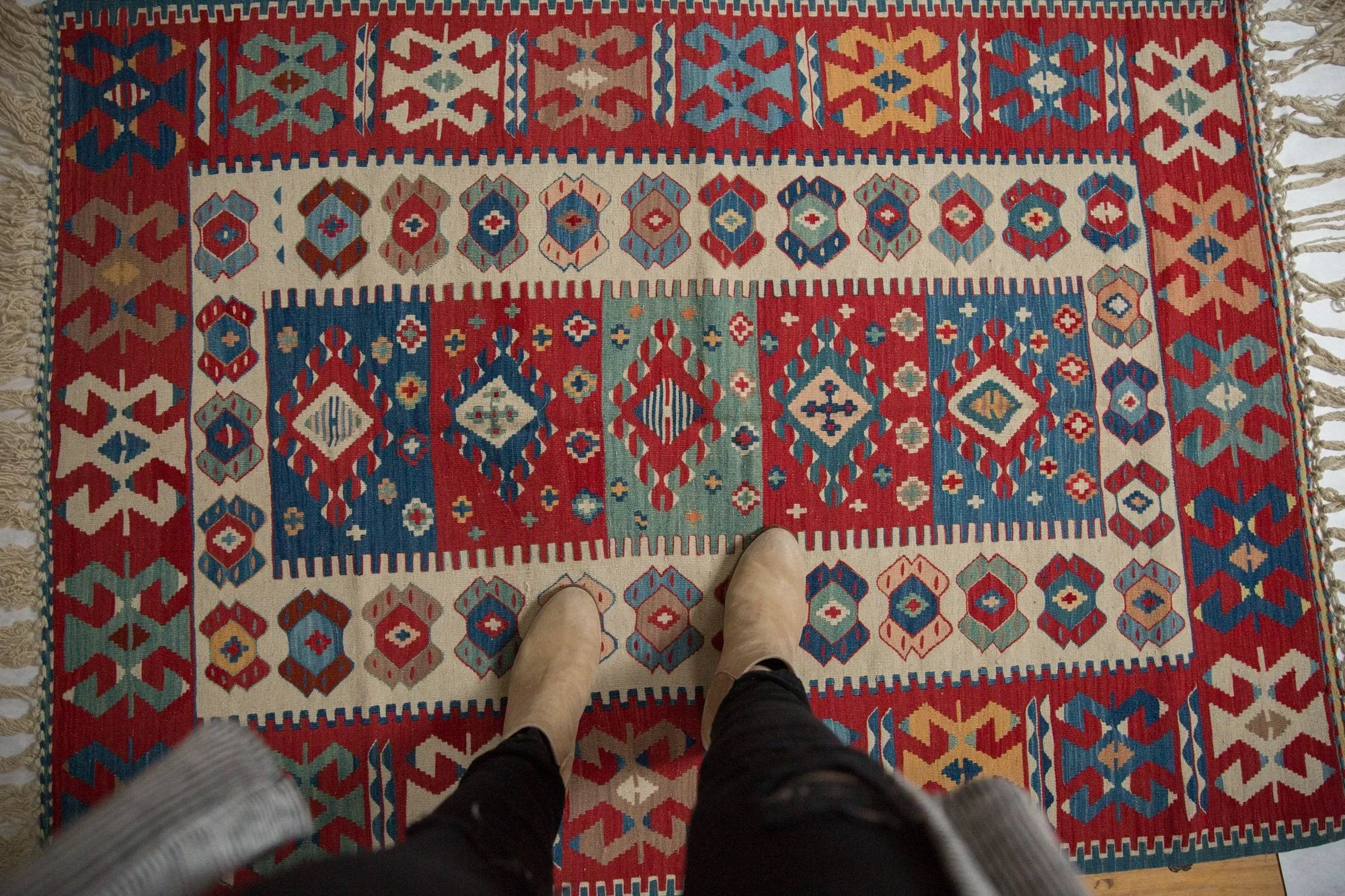 3.5x5 Vintage Fine Turkish Kilim Rug