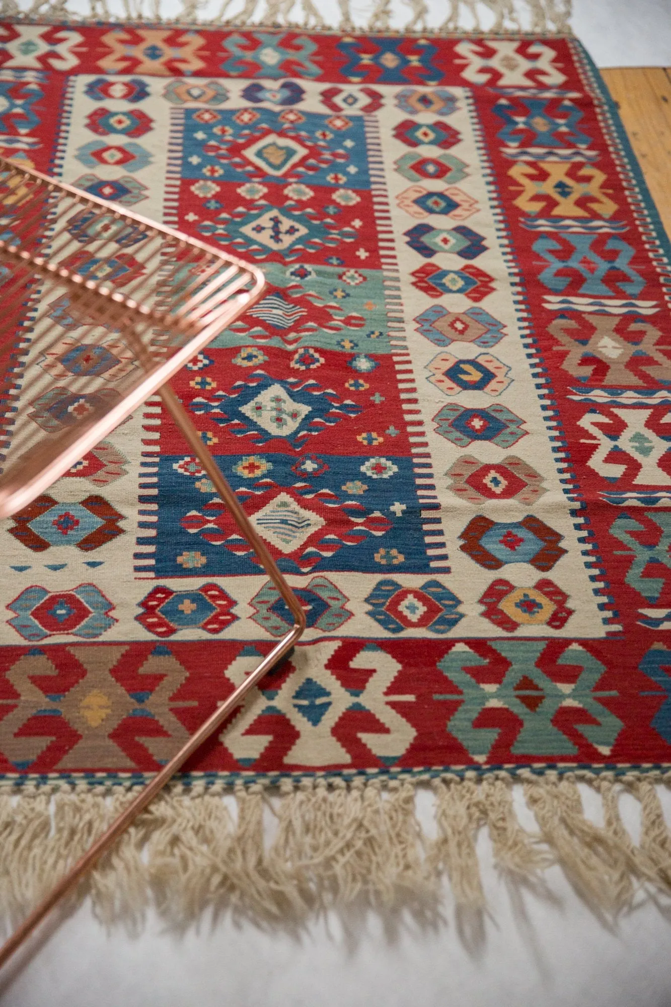 3.5x5 Vintage Fine Turkish Kilim Rug