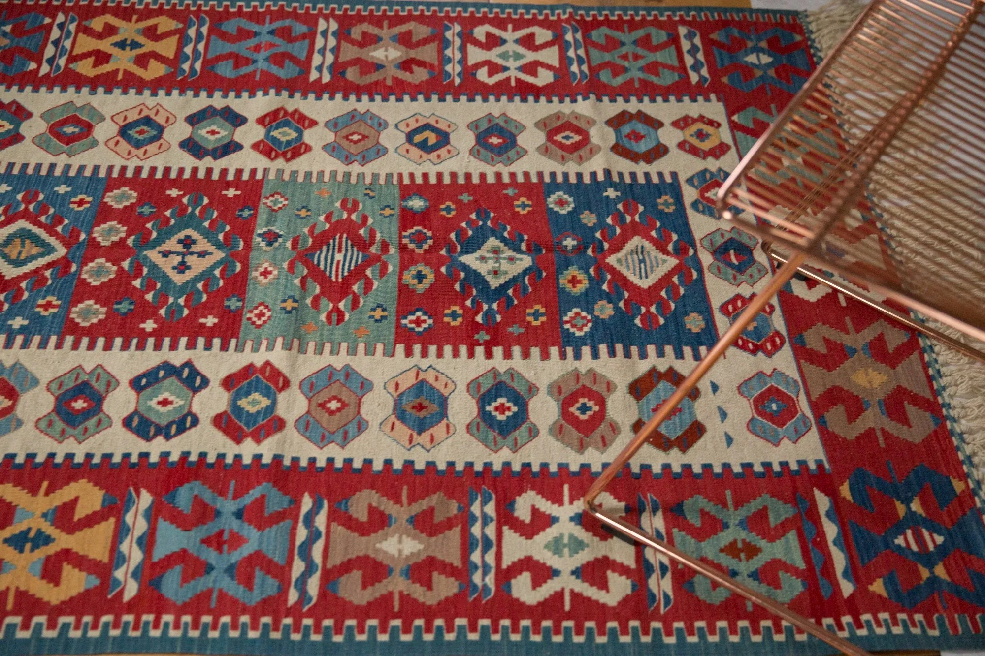 3.5x5 Vintage Fine Turkish Kilim Rug
