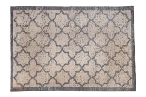 6x9 Distressed Indian Moroccan Design Carpet