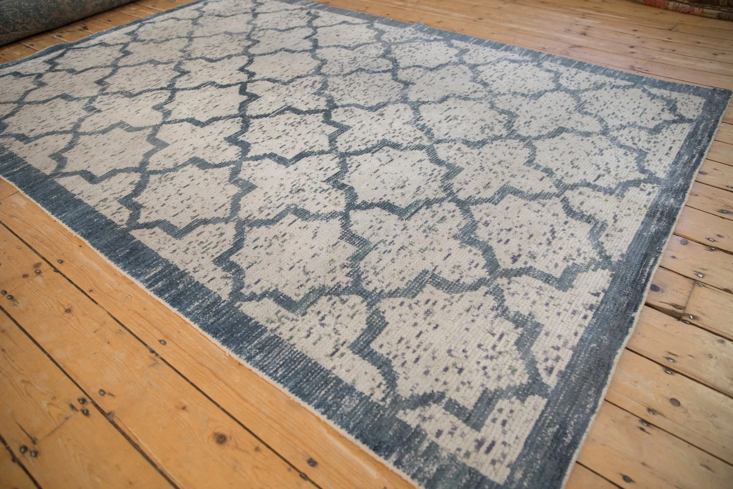 6x9 Distressed Indian Moroccan Design Carpet