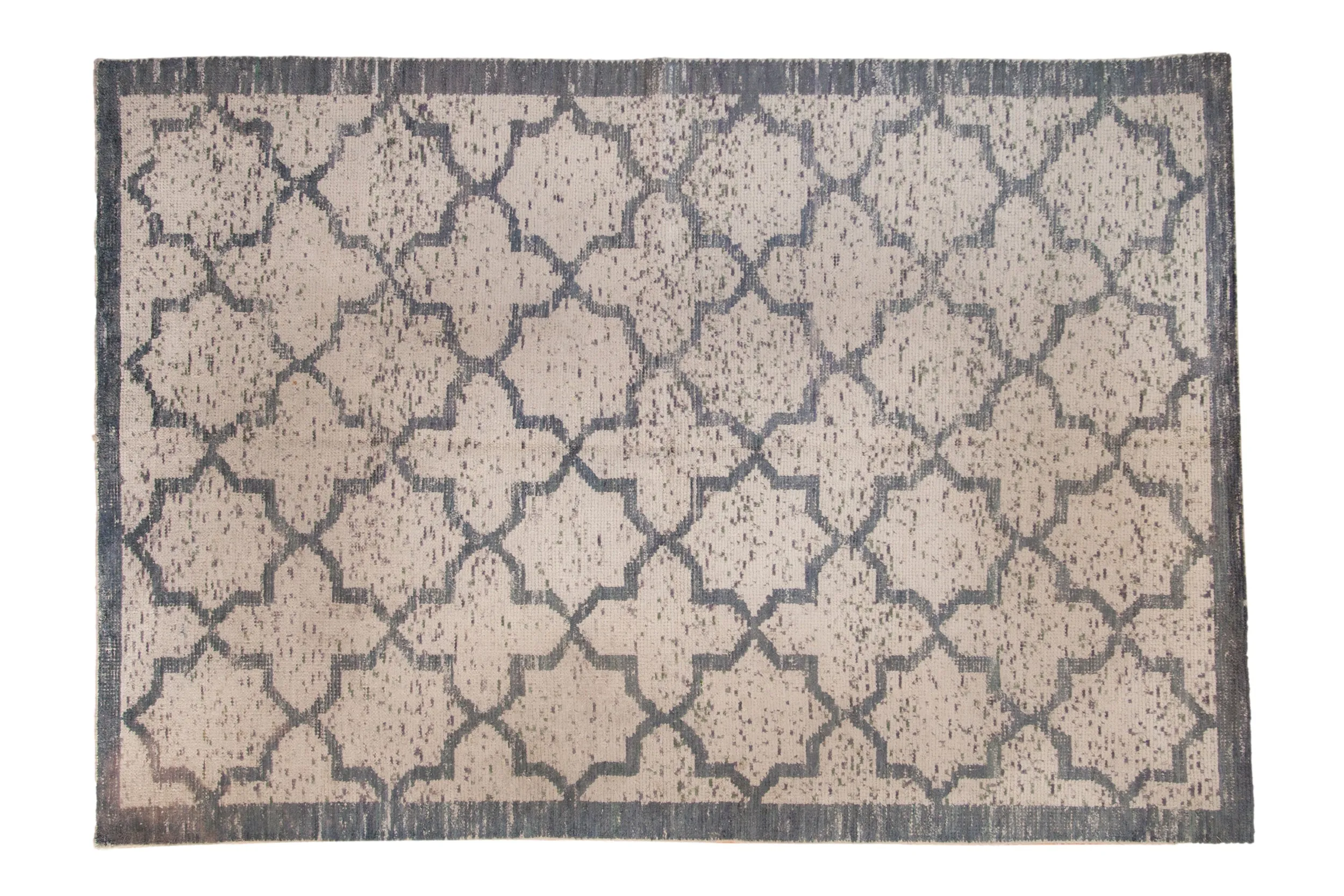 6x9 Distressed Indian Moroccan Design Carpet