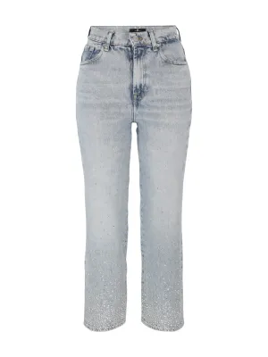 7 For All Mankind Logan Embellished Stovepipe Jeans in Juicy