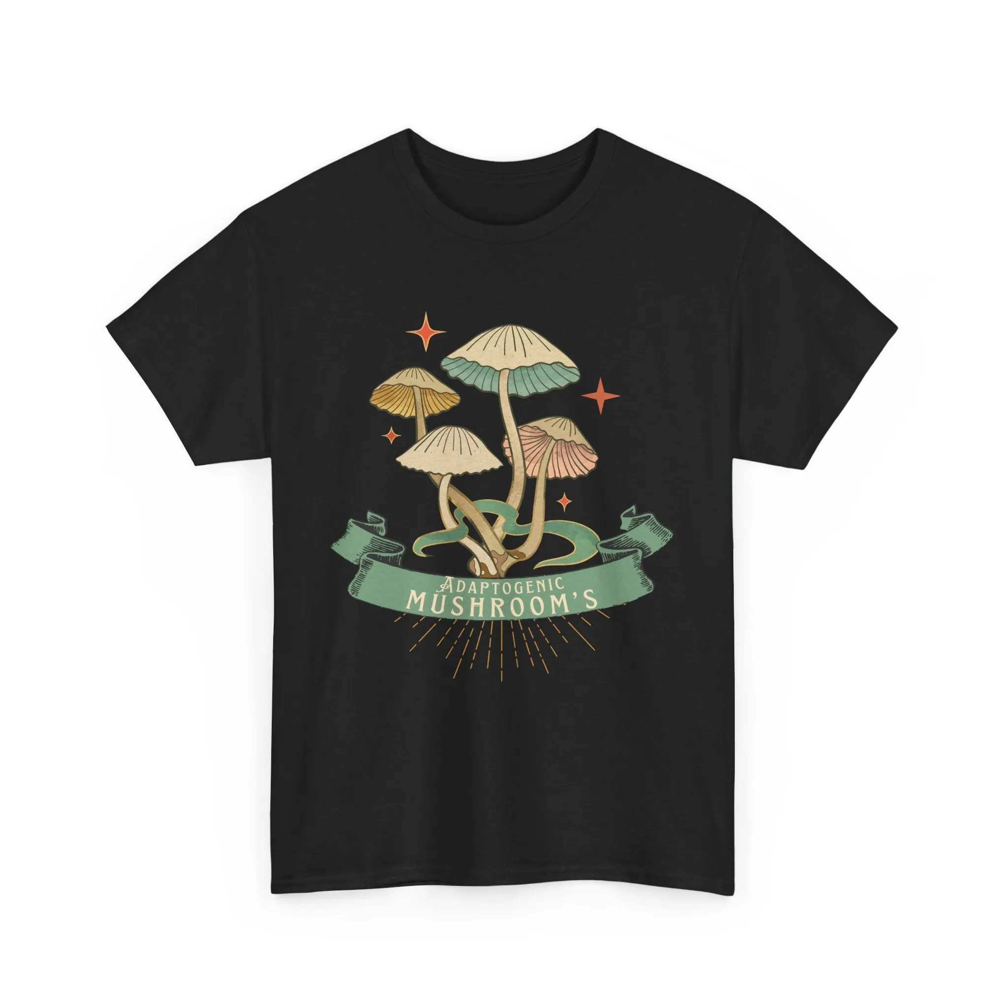 Adaptogenic Mushroom Graphic Tee - Cozy Gift for Nature Lovers, Occasional Wear, Eco-Friendly Fashion, Halloween, Herbalist Style