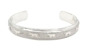 All Metal Narrow Wolf Bracelet