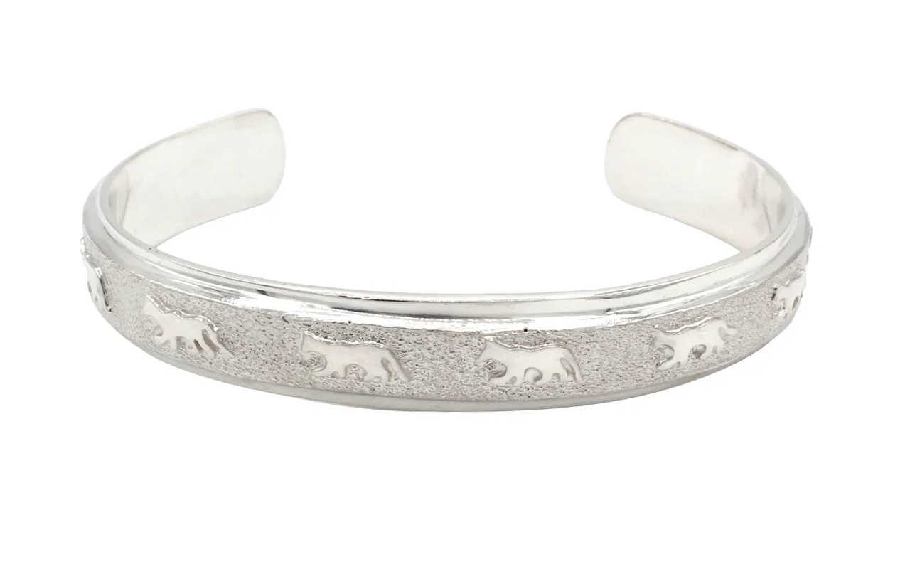 All Metal Narrow Wolf Bracelet
