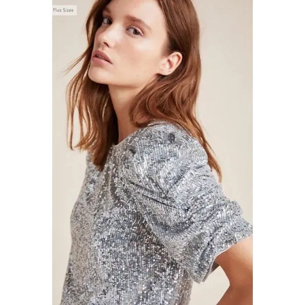 Anthropologie Marie Sequined Blouse
