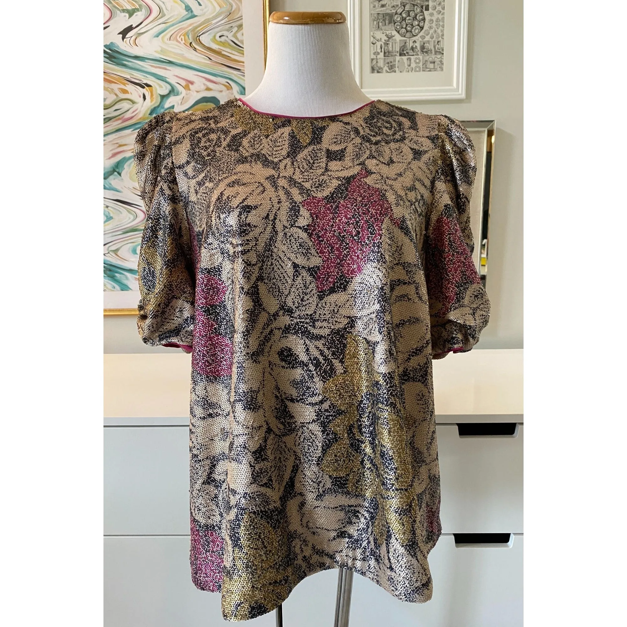 Anthropologie Marie Sequined Blouse