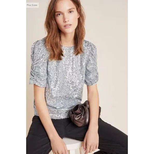 Anthropologie Marie Sequined Blouse