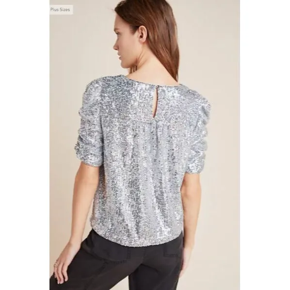 Anthropologie Marie Sequined Blouse