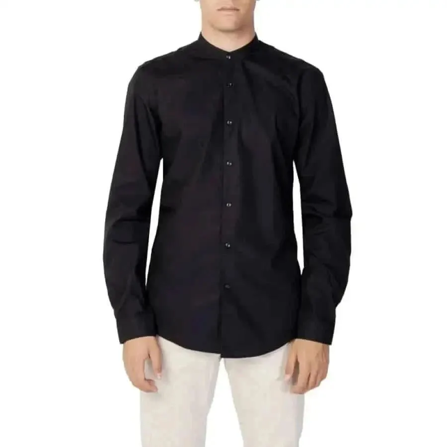 Antony Morato Men's White Mandarin Collar Cotton Shirt