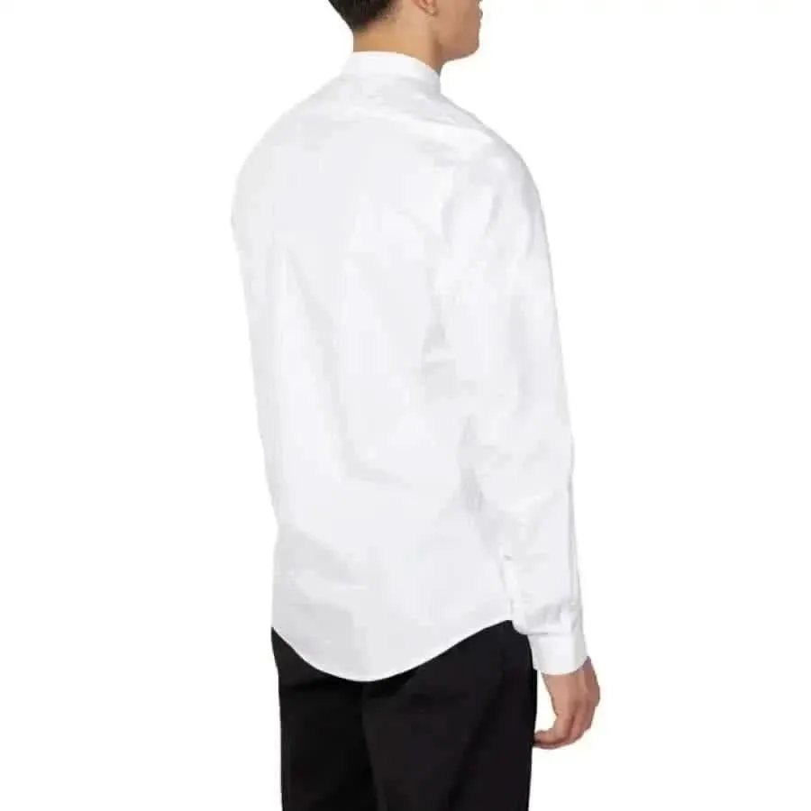 Antony Morato Men's White Mandarin Collar Cotton Shirt