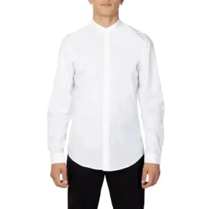 Antony Morato Men's White Mandarin Collar Cotton Shirt