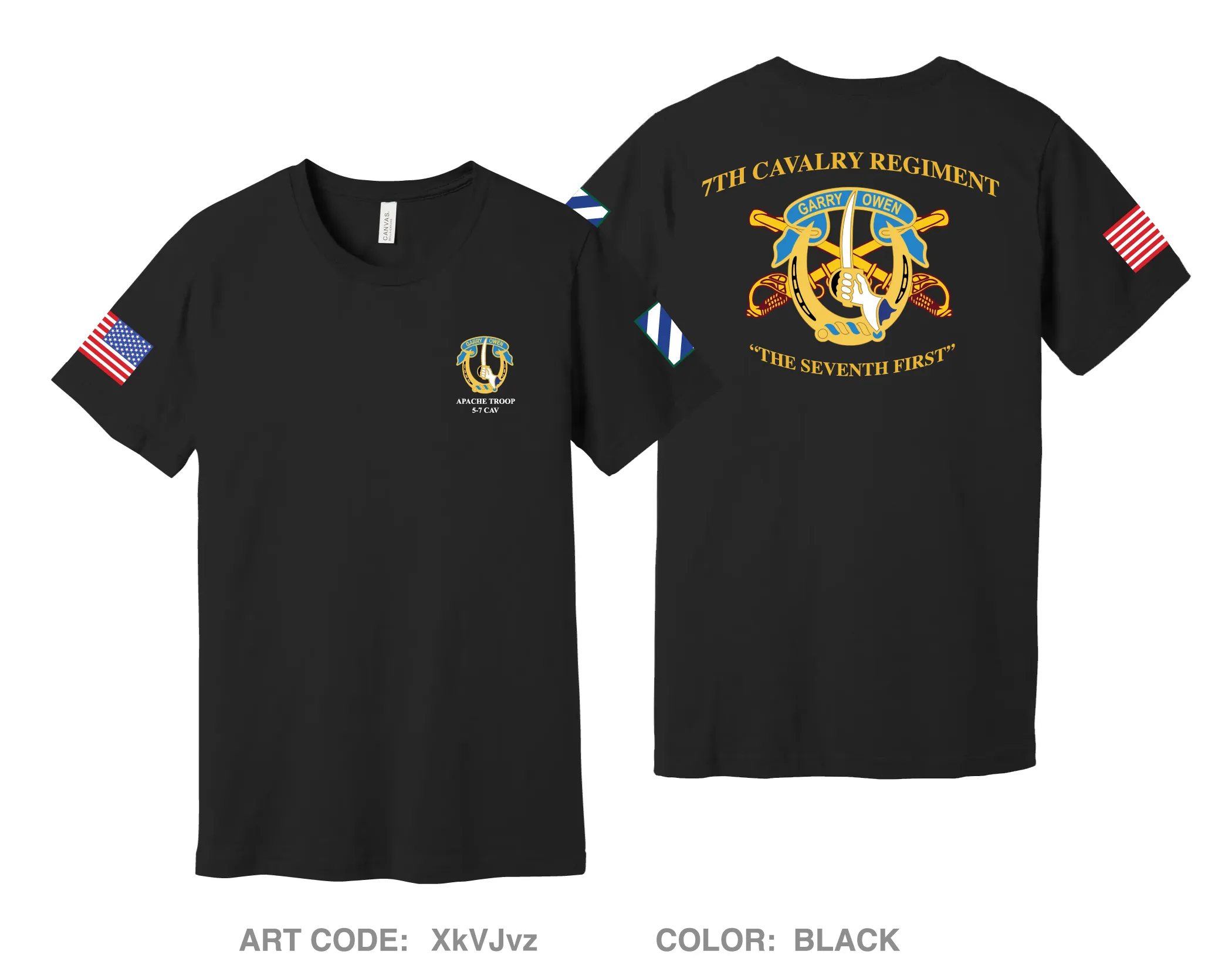 Apache troop 5th squadron 7th cavalry regiment Store 1 Comfort Unisex Cotton SS Tee - XkVJvz
