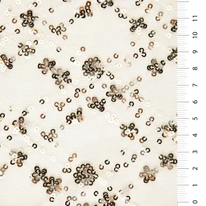 Argyle Design Cluster Sequin Embroidered Mesh Tulle Fabric