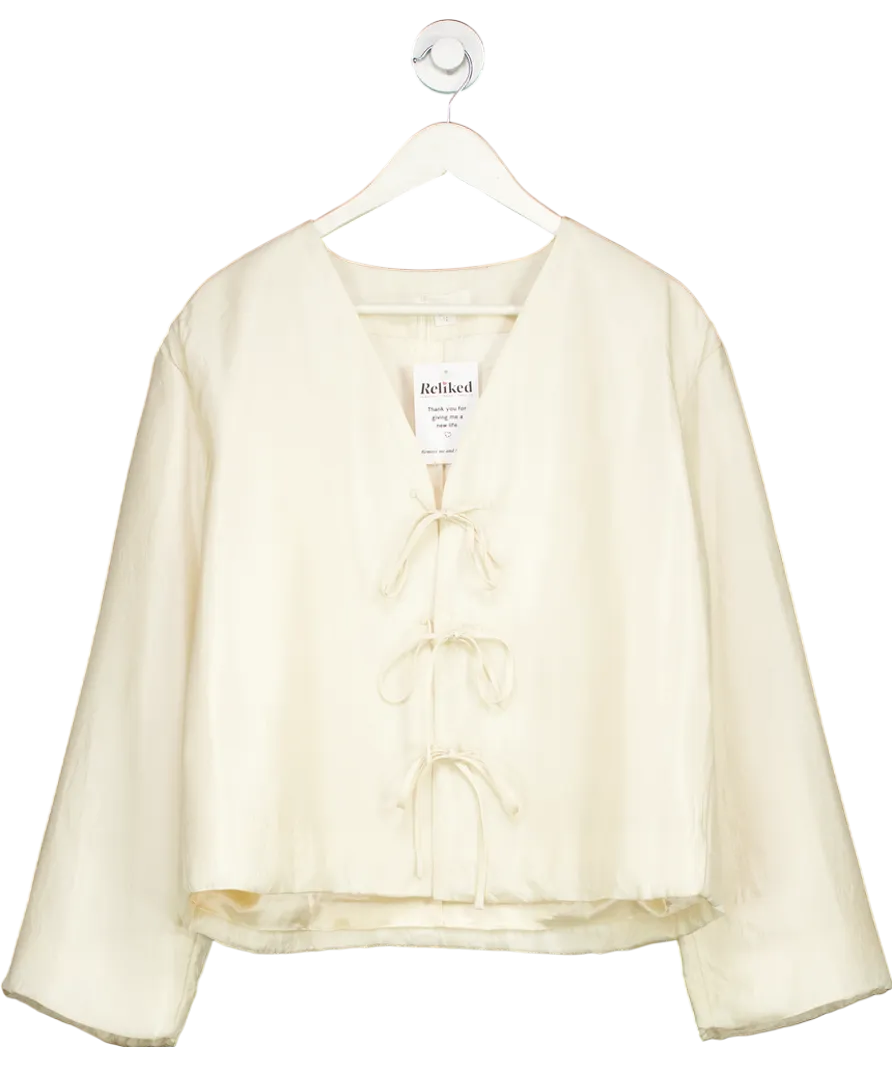 Arket Cream Tie Front Jacket UK 8