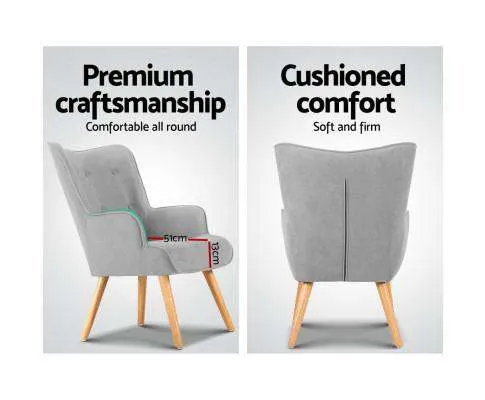 Armchair and Ottoman - Light Grey