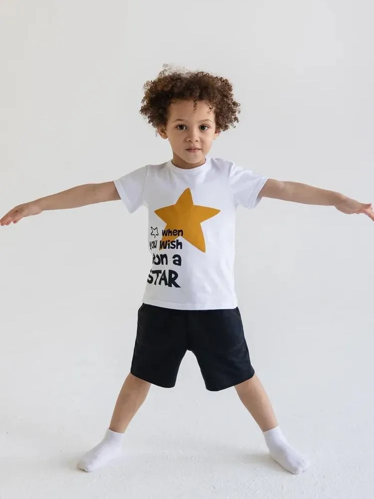 Artie - Black French Terry Shorts - Baby and Little Kids