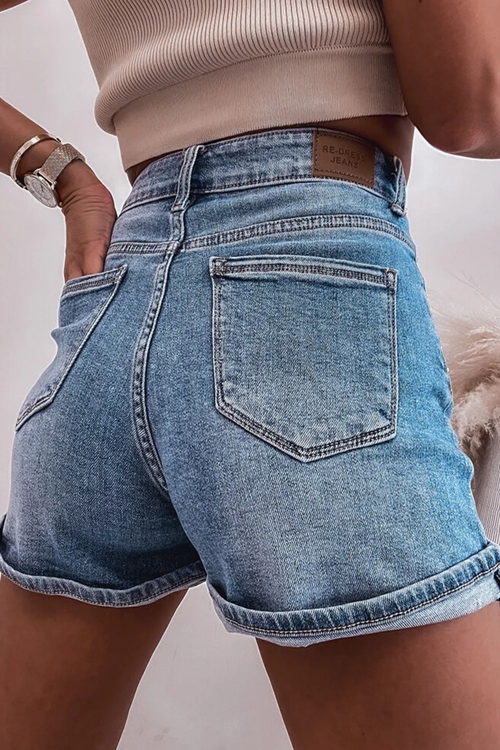 Ashleigh Blue Rhinestone Embellished Denim Shorts
