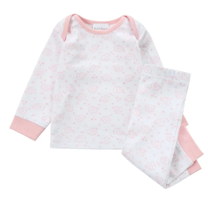 Baby boys elephant print personalised pyjamas