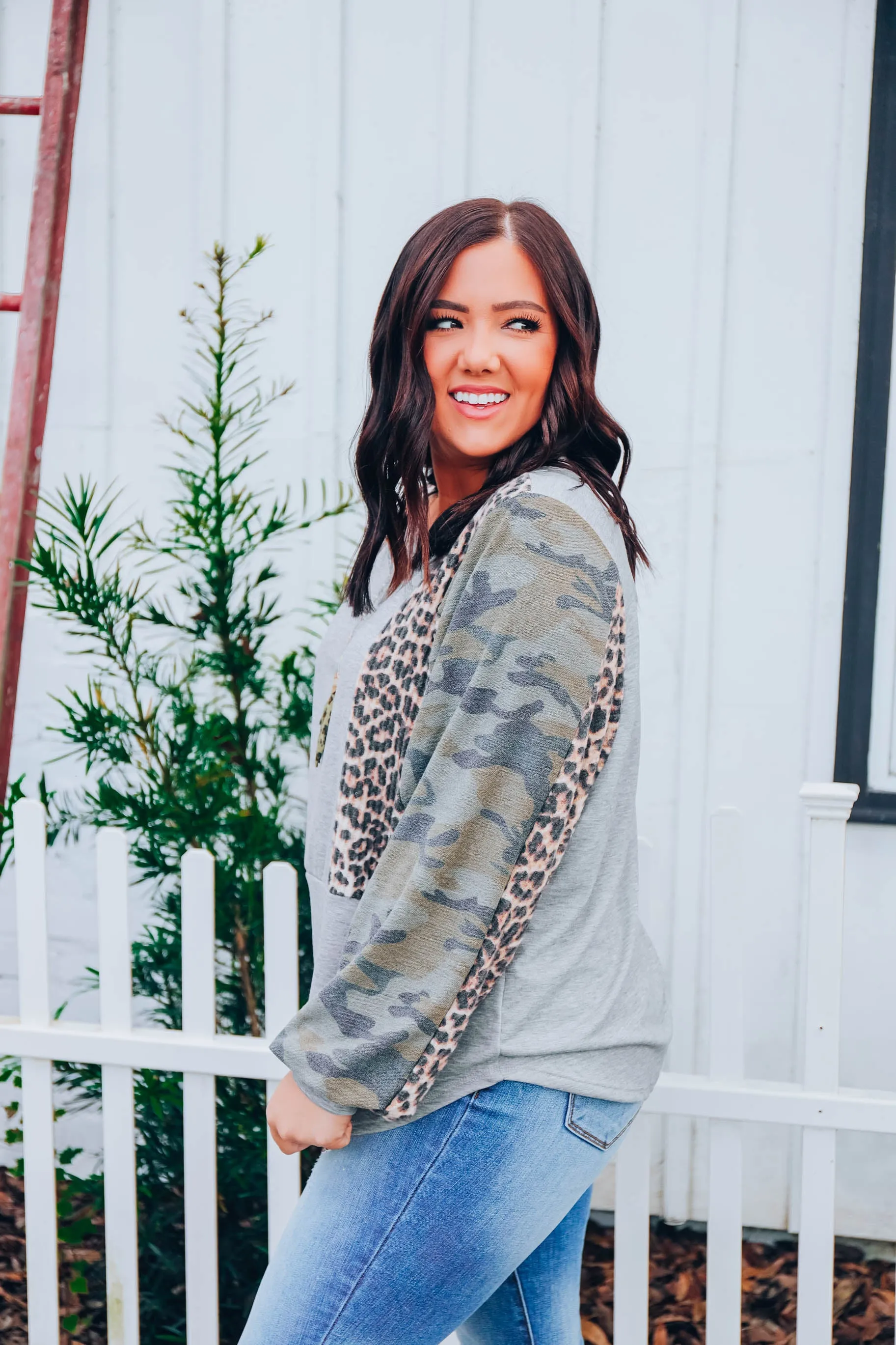 Be Distinct Color Block Top - Grey