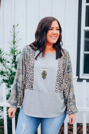 Be Distinct Color Block Top - Grey