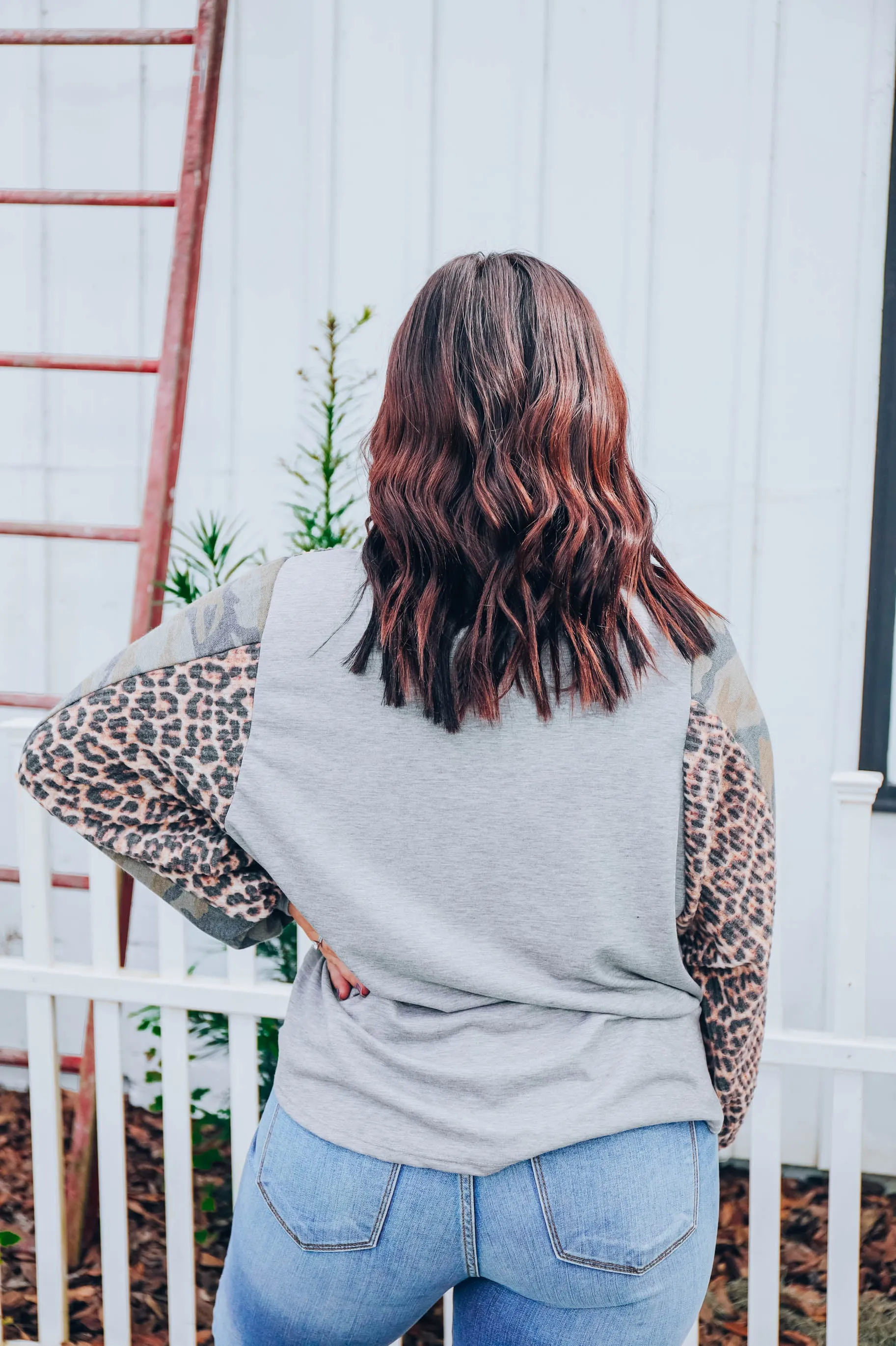 Be Distinct Color Block Top - Grey