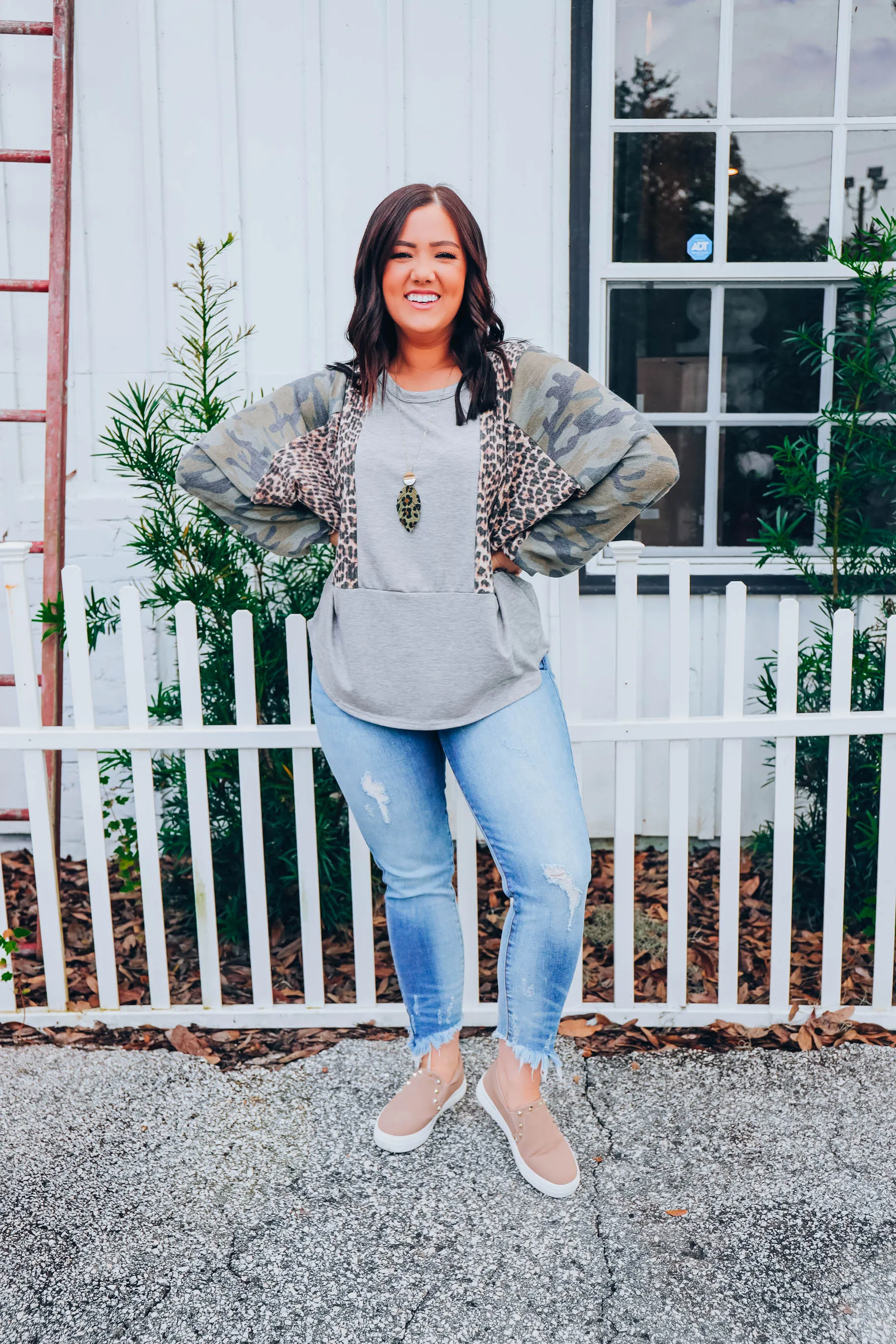 Be Distinct Color Block Top - Grey