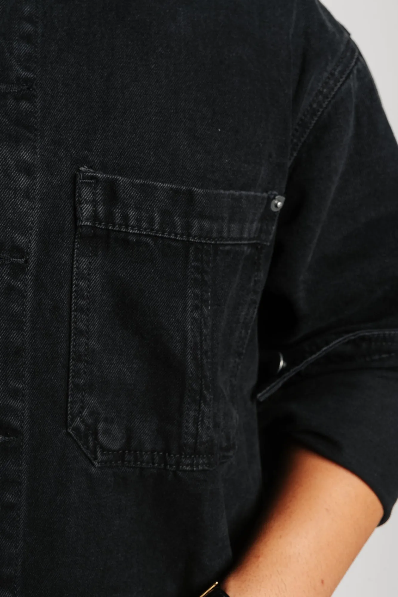 Black Men's Denim Shacket