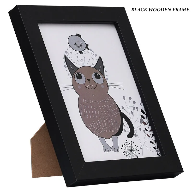 Black White Wood Color Picture Photo Frame