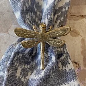 Brass Napkin Ring - Dragonfly - set of 8 - only available for purchase with Ikat Napkins