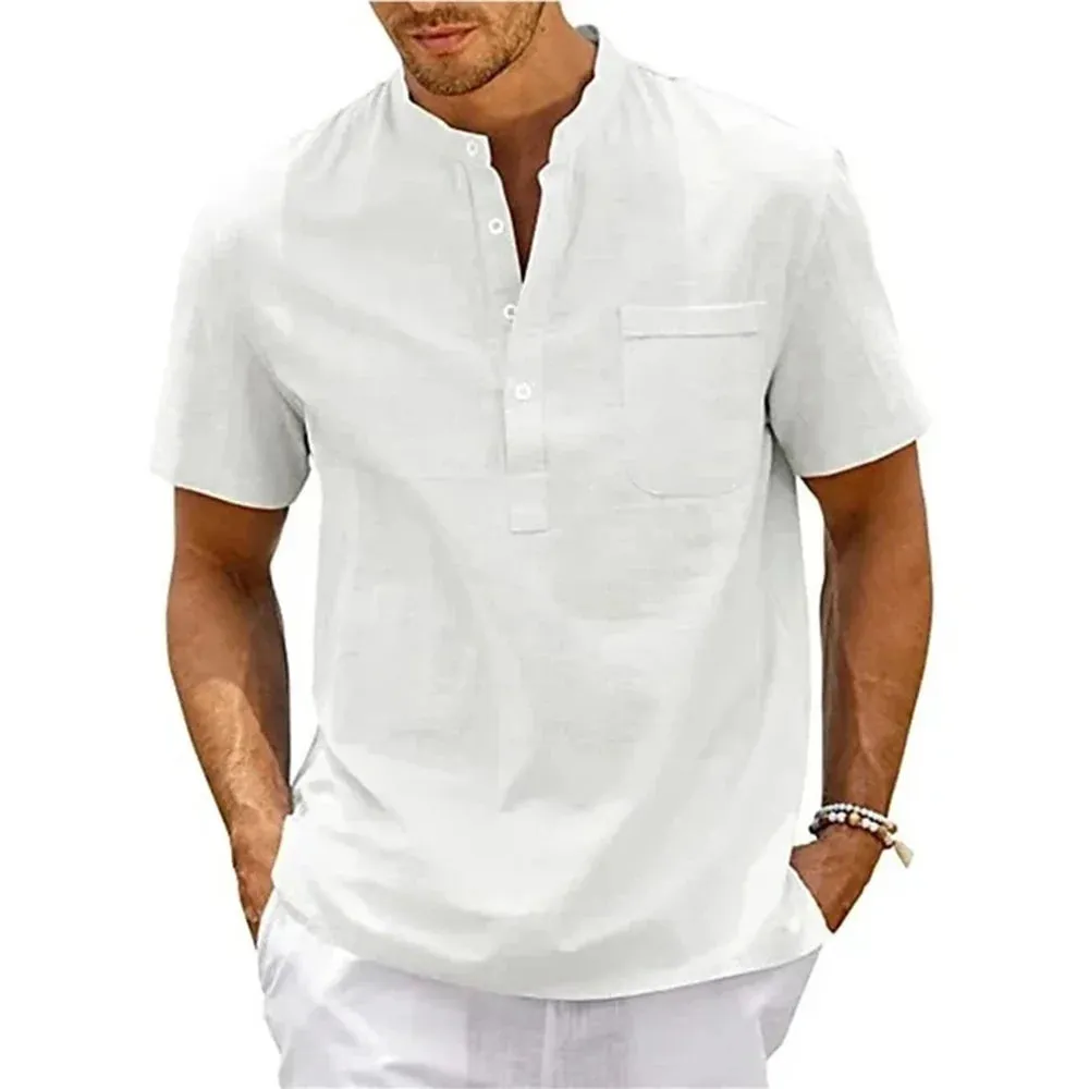 BreezeLite Men's Cotton-Linen Henley