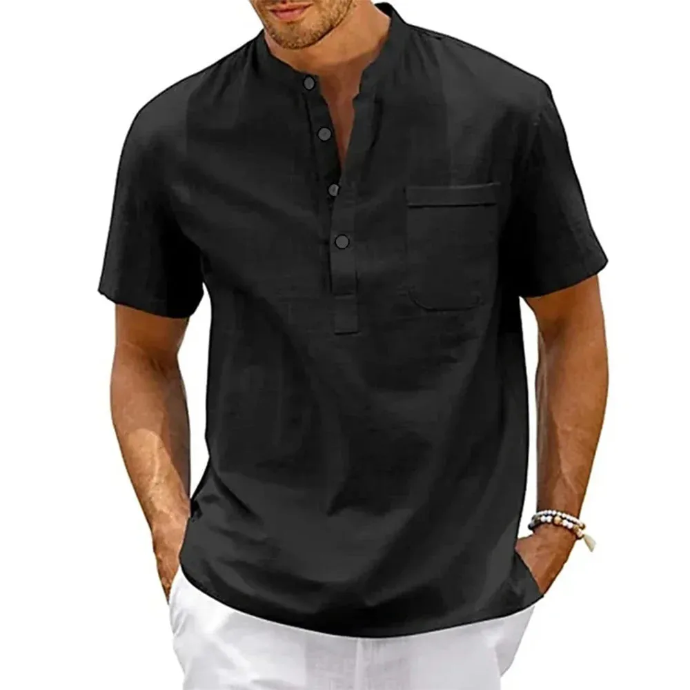 BreezeLite Men's Cotton-Linen Henley