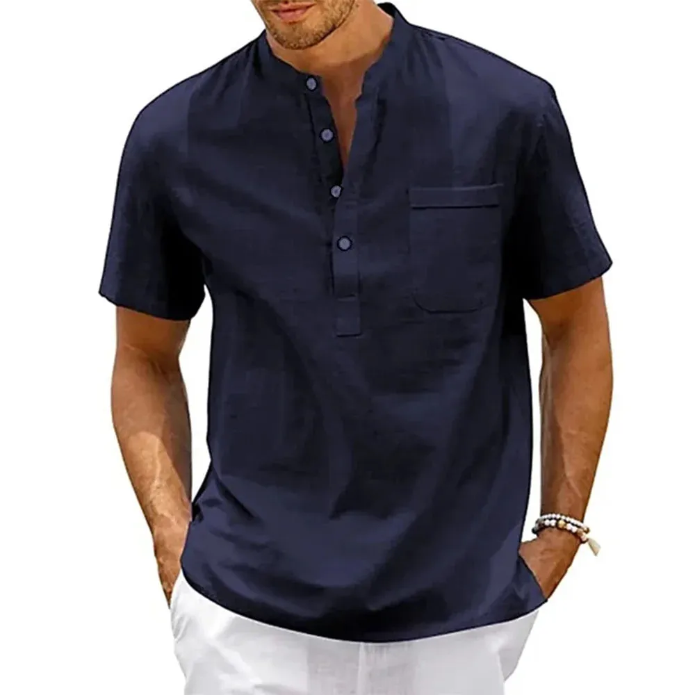 BreezeLite Men's Cotton-Linen Henley