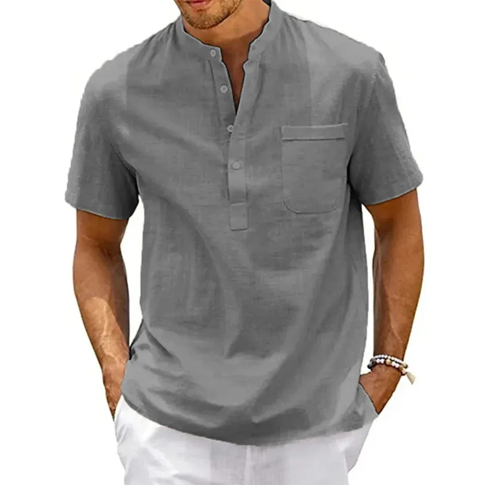BreezeLite Men's Cotton-Linen Henley