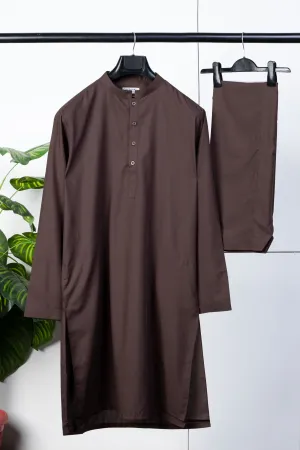 Brown Cotton Shalwar Kameez