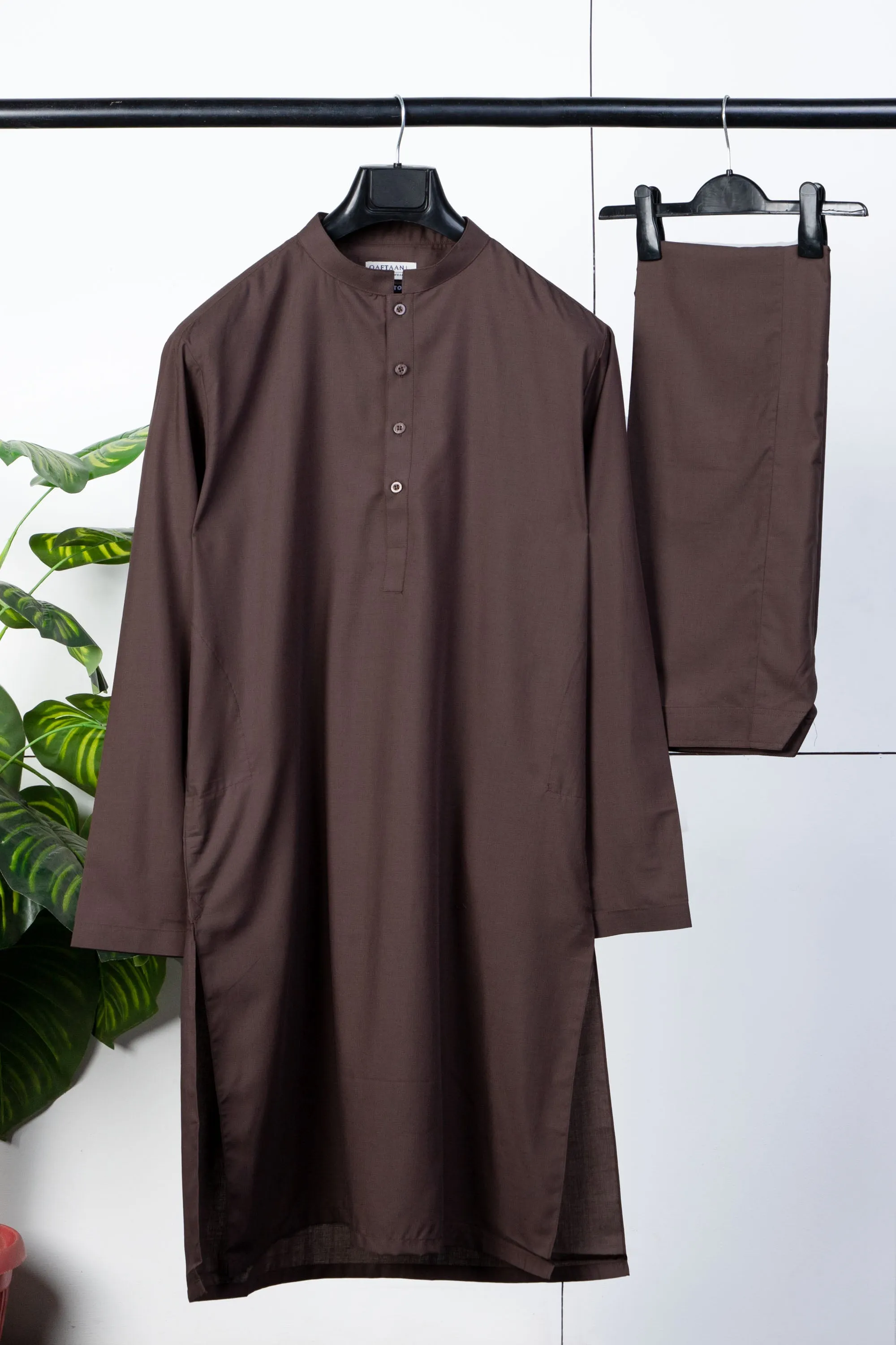 Brown Cotton Shalwar Kameez