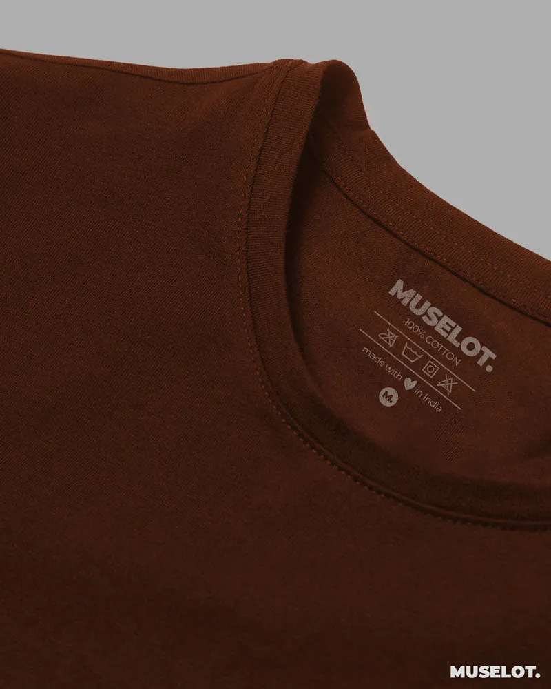 Brown plain women's t shirt