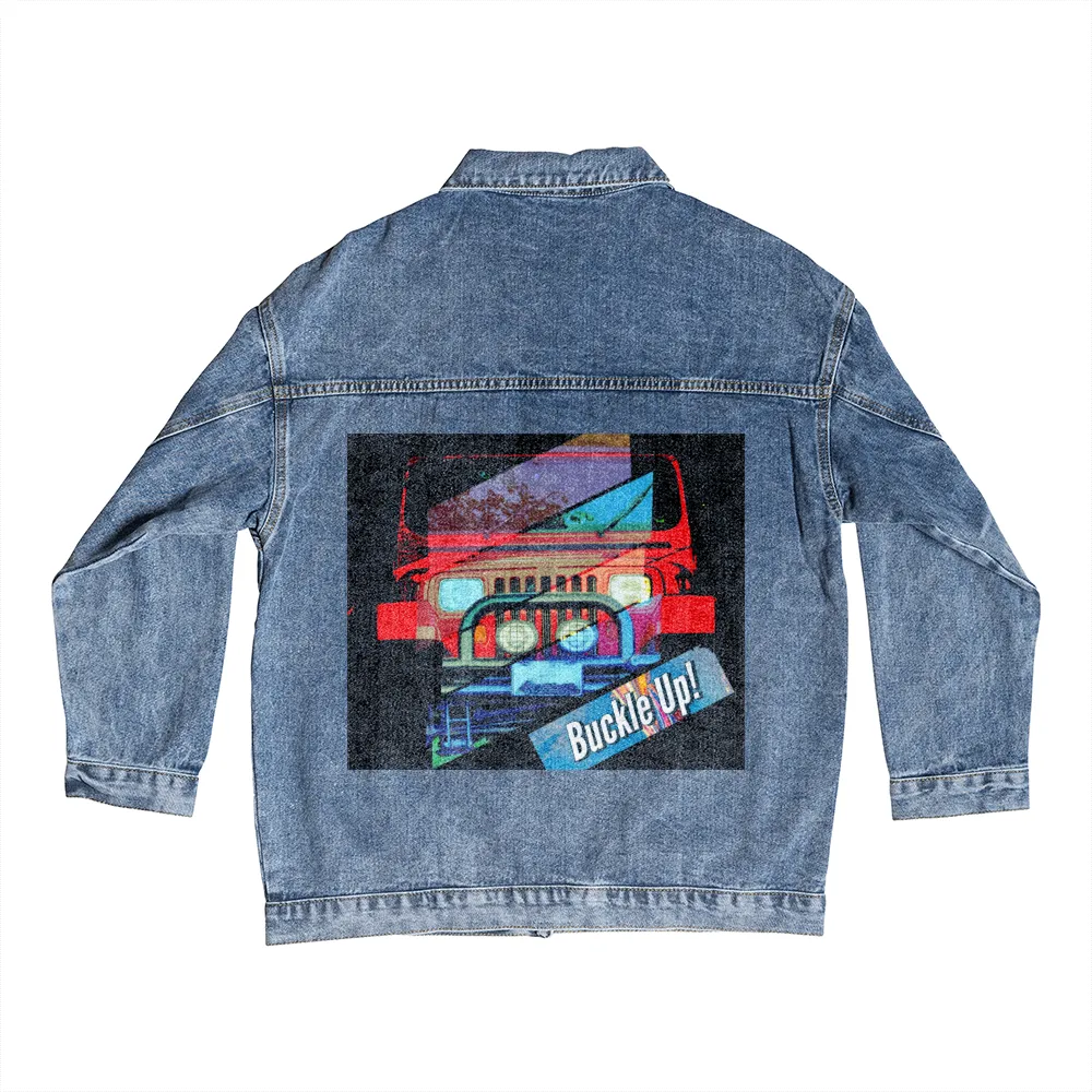 Buckle Up! 4-wheel Drive Men's DTG Denim Jacket